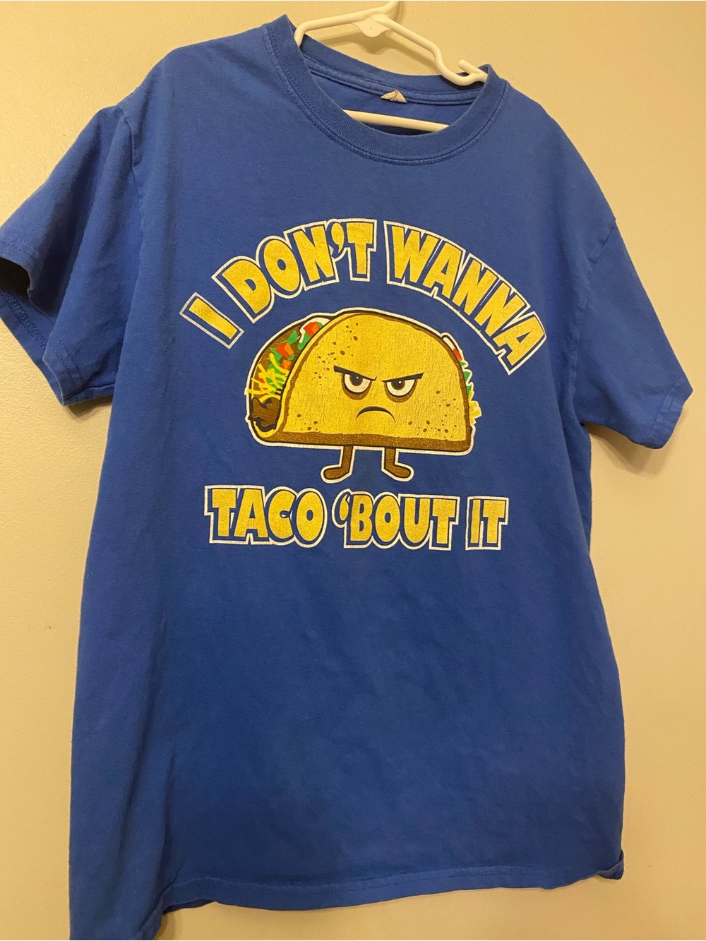 Kids Blue Graphic Tee with 'I Don't Wanna Taco 'Bout It' Design